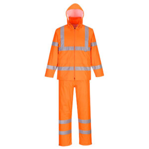 H448 - Ensemble de pluie enroulable haute visibilité