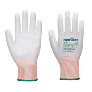 Gant paume enduite PU ESD - Paquet de 12 - Portwest A697 - Grey/White