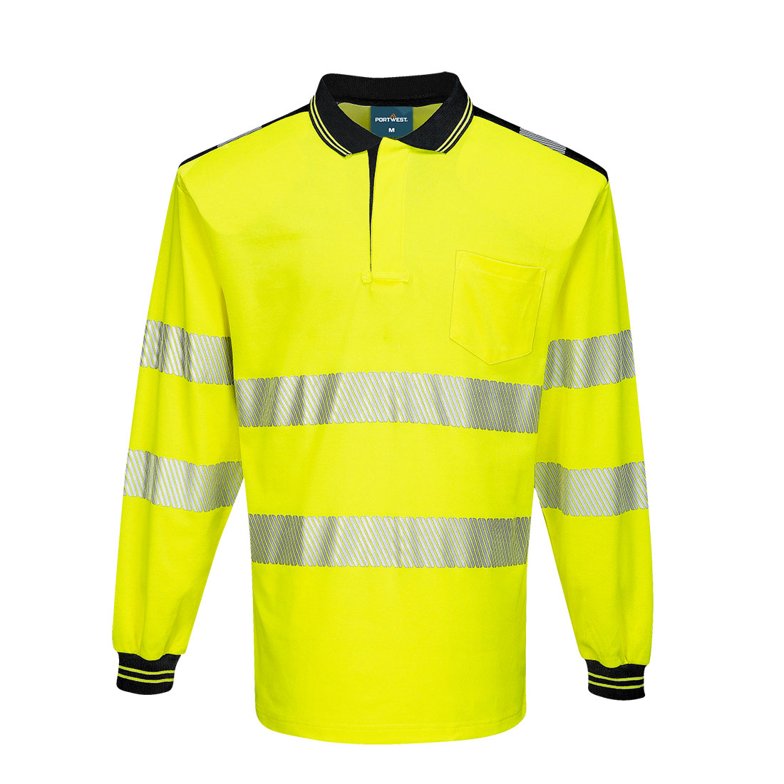 PW3 Polo Haute Visibilité ML - Portwest T184 - Yellow/Black