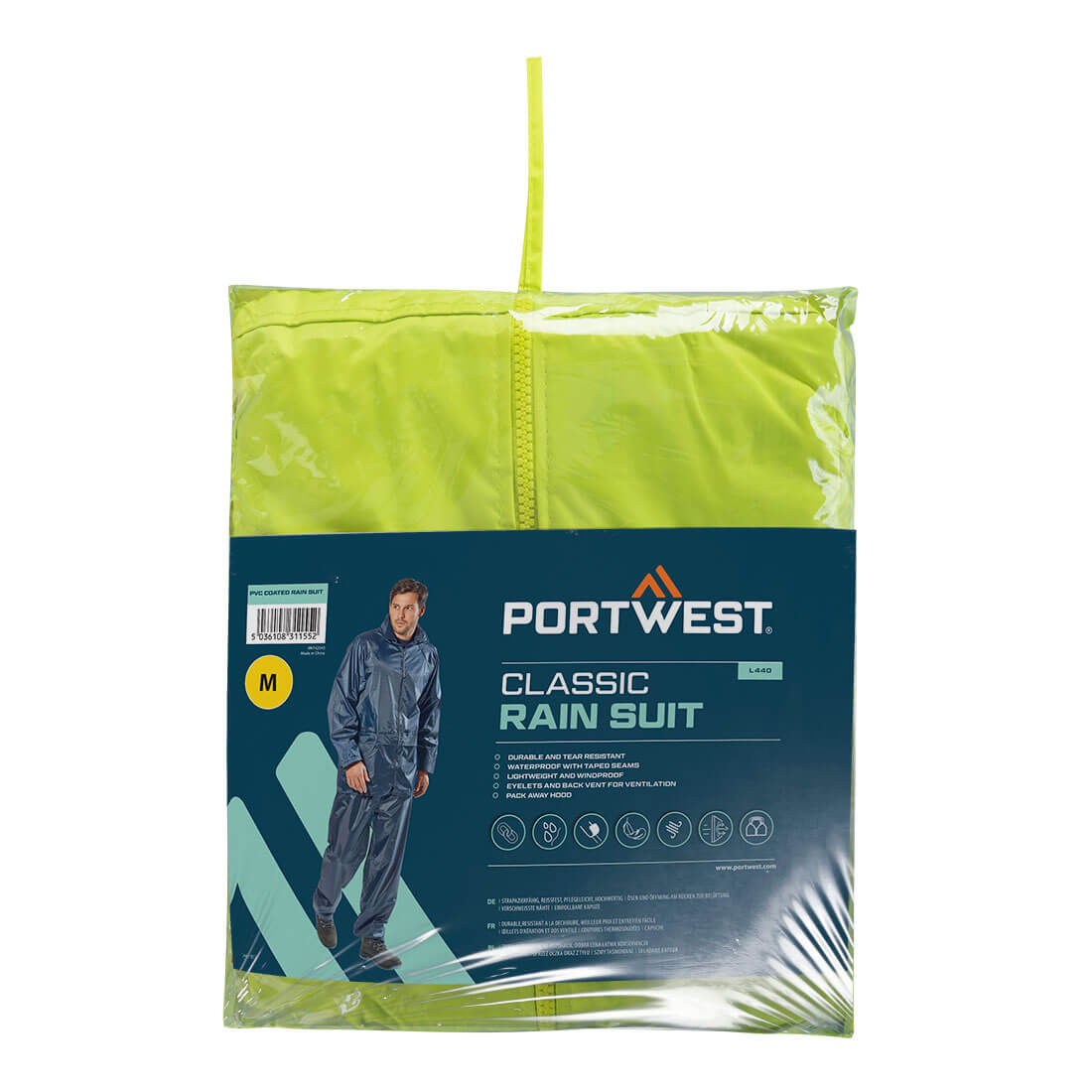 Ensemble de pluie (veste+pantalon) - Portwest L440 - Yellow